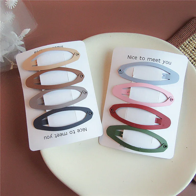 4 Pcs Korean Sweet Girl Morandi Color Scrub Elliptical Simple BB Clip Headwear Female Fashion Creative Hair Clip Accessories
4 Pcs Korean Sweet Girl Morandi Color Scrub Elliptical Simple BB Clip Headwear Female Fashion Creative Hair Clip Accessories