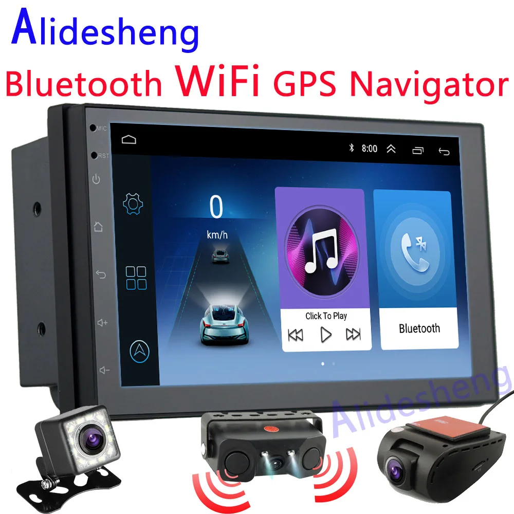 

Android 8.1 Car Radio 2din 7" HD touch screen WiFi Bluetooth GPS Navigator Multimedia audio video player rear view camera DVR