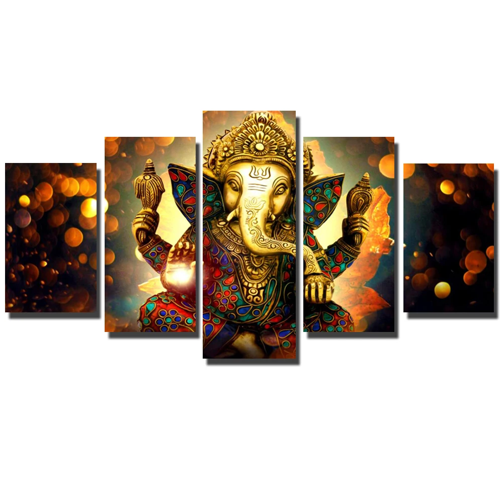 

5 Panels Hindu Gods Wall Art Canvas Paintings Print On Canvas Hinduism Modular Pictures Wall Art Canvas Prints For Living Room