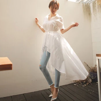 2019 Spring and Summer Elegant Women Shirts Women's Long Sleeve Swallowtail Women Shirts Short Button Solid Turn-down Collar
2019 Spring and Summer Elegant Women Shirts Women's Long Sleeve Swallowtail Women Shirts Short Button Solid Turn-down Collar