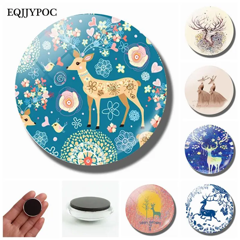 Cartoon Elk 30MM Fridge Magnets Glass Cabochon Decorative Refrigerator Magnet Magnetic Stickers Note Holder Christmas Home Decor
Cartoon Elk 30MM Fridge Magnets Glass Cabochon Decorative Refrigerator Magnet Magnetic Stickers Note Holder Christmas Home Decor