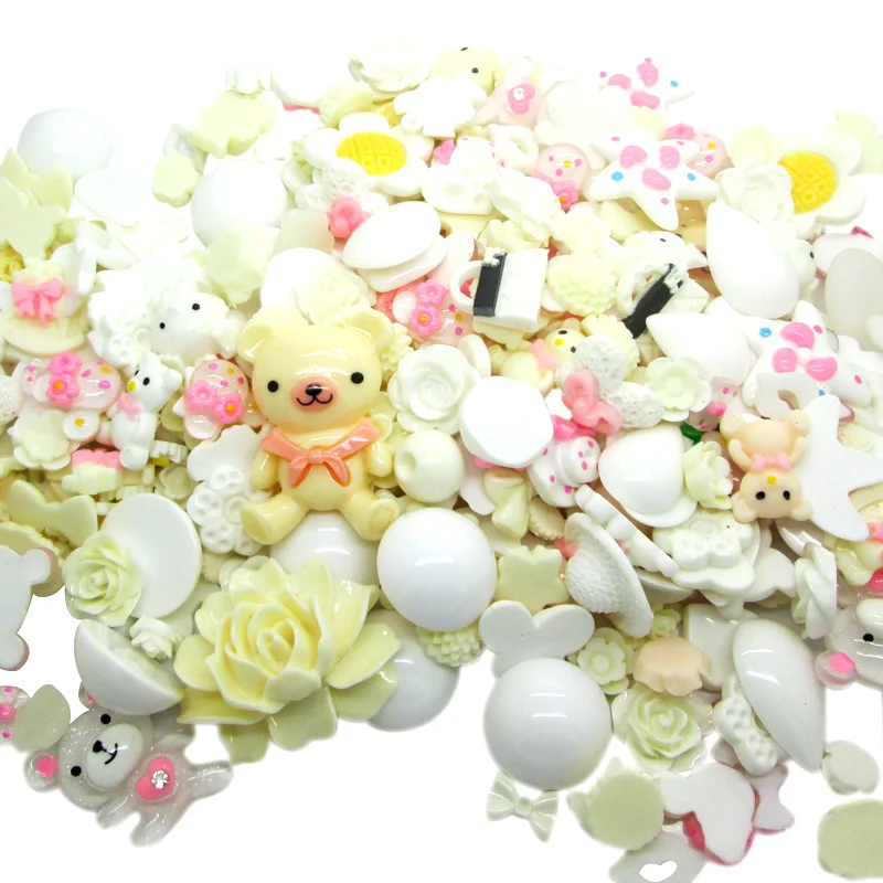 LF 100Pcs 10-40mm White Series Mixed Resin Cabochon Flatback Decoration Crafts Embellishments For Scrapbooking Diy Accessories
LF 100Pcs 10-40mm White Series Mixed Resin Cabochon Flatback Decoration Crafts Embellishments For Scrapbooking Diy Accessories
