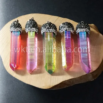 WT-NP190 natural crystal quartz with titanium electroplated pendant fbeatiful multicolor crystal quartz pendant for women
WT-NP190 natural crystal quartz with titanium electroplated pendant fbeatiful multicolor crystal quartz pendant for women