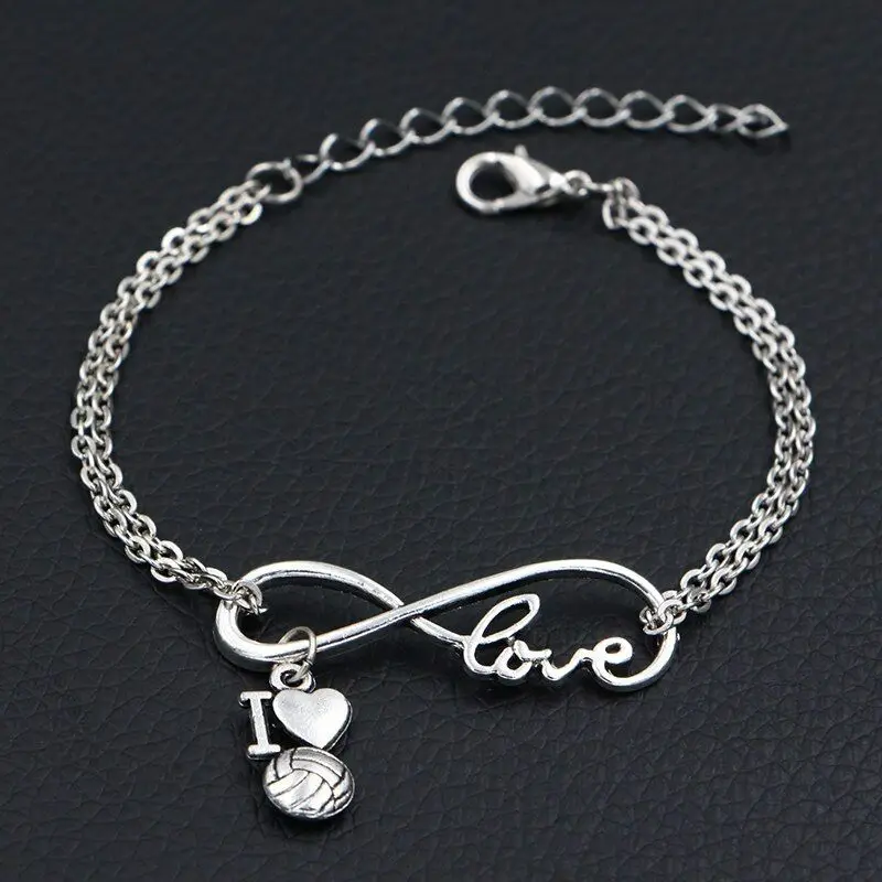 Fashion Alloy Ancient Silver New I Love Volleyball Charms Silver Pendants Infinity Love Bracelet Dangle DIY Unisex Jewelry
Fashion Alloy Ancient Silver New I Love Volleyball Charms Silver Pendants Infinity Love Bracelet Dangle DIY Unisex Jewelry