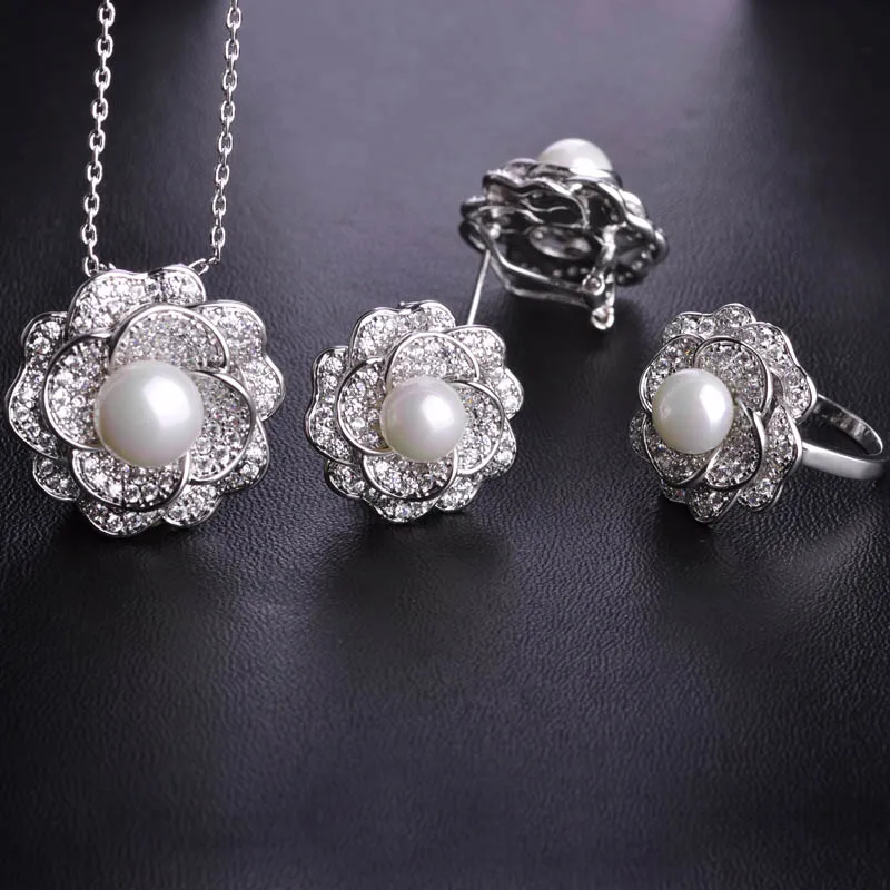 African Beads Jewelry Set Necklaces&Earrings&Ring Luxury Zircon Rose Flower Pendants Stud Earring Thin Aneis Parure Bijoux Femme
African Beads Jewelry Set Necklaces&Earrings&Ring Luxury Zircon Rose Flower Pendants Stud Earring Thin Aneis Parure Bijoux Femme