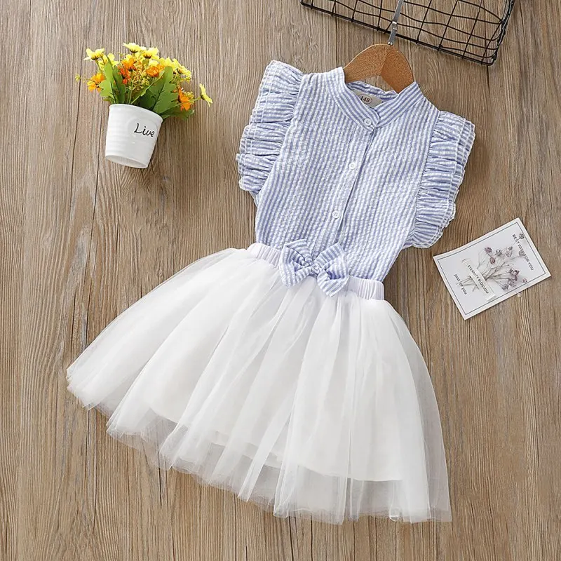 Girls Clothes Set striped sleeveless T-shirt Kids Clothes Set Summer Bow Knot Tops + Mesh Skirt Outfit Set
Girls Clothes Set striped sleeveless T-shirt Kids Clothes Set Summer Bow Knot Tops + Mesh Skirt Outfit Set