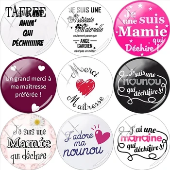 TAFREE French Je Suis une Mamie Qui Dechire 25mm DIY Glass Cabochon Dome Merci Maitresse Charms For Brooch Necklace
TAFREE French Je Suis une Mamie Qui Dechire 25mm DIY Glass Cabochon Dome Merci Maitresse Charms For Brooch Necklace