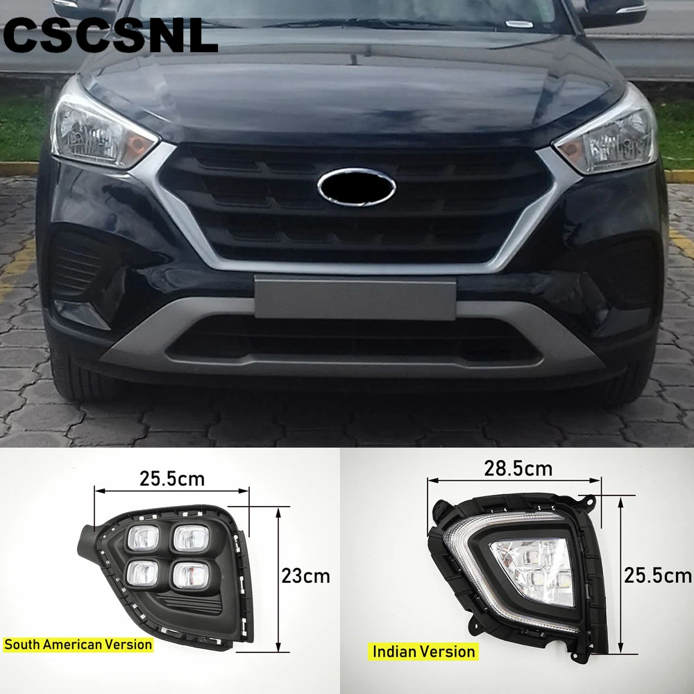 CSCSNL 1Pair DRL For Hyundai Creta IX25 2017 2018 LED Daytime Running Light fog lamp Cover DRL with yellow turning signal lamp
CSCSNL 1Pair DRL For Hyundai Creta IX25 2017 2018 LED Daytime Running Light fog lamp Cover DRL with yellow turning signal lamp