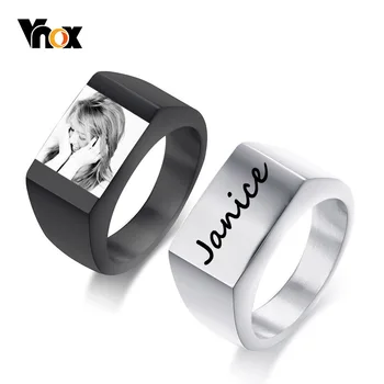 Vnox Engravable Signet Ring for Men Free Laser Photo Image Words Stainelss Steel Male Punk Band Fraternal Rings Customize Gift
Vnox Engravable Signet Ring for Men Free Laser Photo Image Words Stainelss Steel Male Punk Band Fraternal Rings Customize Gift