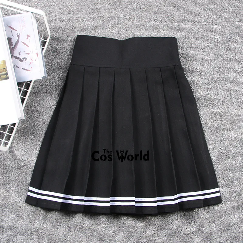 Damenmode High Waist Plissee Rock Schuluniform Karierter Rock elastischer Rock Cosplay Kostüm 44