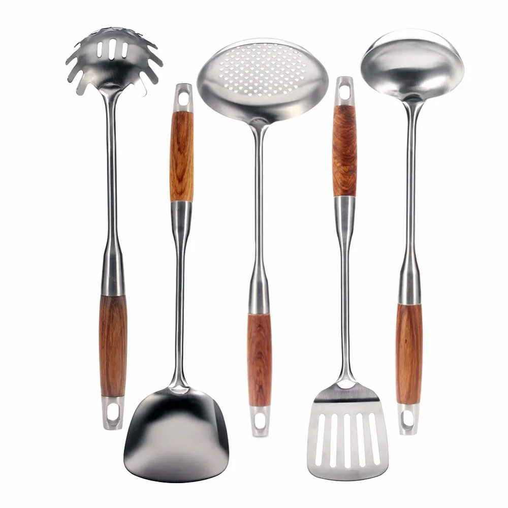 High-Quality Stainless Steel Kitchen Utensil Set - 5 Cooking Utensils - Best Kitchen Gadgets Kitchen Tool Set Gift by Leeseph
High-Quality Stainless Steel Kitchen Utensil Set - 5 Cooking Utensils - Best Kitchen Gadgets Kitchen Tool Set Gift by Leeseph