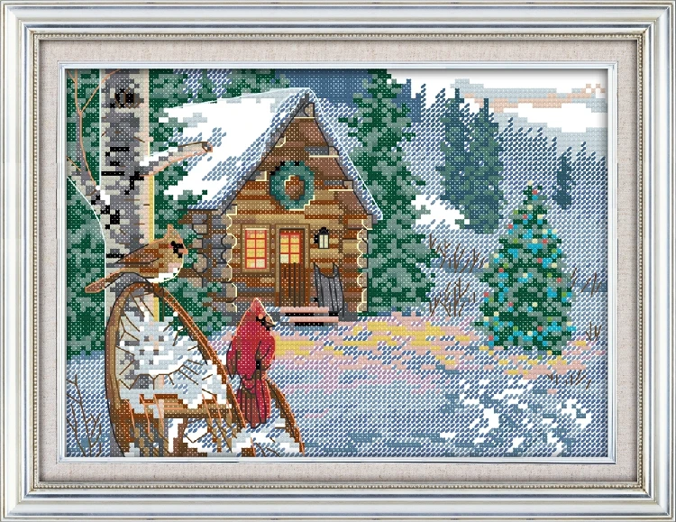 Needlework,11ct/14ct DMC color Cross stitch,Sets For Embroidery kits Christmas Winter Cabin Pattern Cross-Stitch Wall Decor
Needlework,11ct/14ct DMC color Cross stitch,Sets For Embroidery kits Christmas Winter Cabin Pattern Cross-Stitch Wall Decor