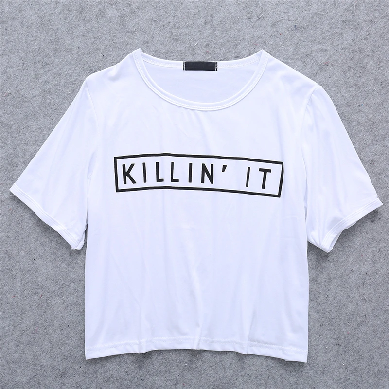 Killin It Fashion Cotton Women T shirt T-shirt Tops Harajuku Tee White Black Short Sleeve tshirts Casual Night Club Clothing F05
Killin It Fashion Cotton Women T shirt T-shirt Tops Harajuku Tee White Black Short Sleeve tshirts Casual Night Club Clothing F05