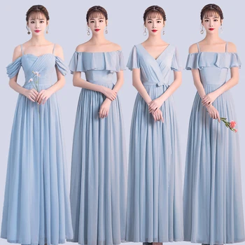 Wedding Party Sexy Prom Dress Elegant Chiffon Dress Blue Colour Long Bridesmaid Dresses 2019 for Women Party Formal Prom Dresses
Wedding Party Sexy Prom Dress Elegant Chiffon Dress Blue Colour Long Bridesmaid Dresses 2019 for Women Party Formal Prom Dresses