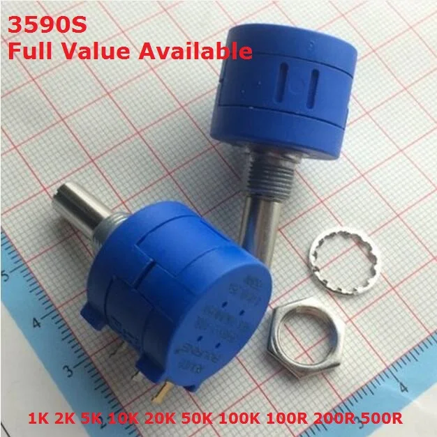 

1PC Precision Multi Turn Potentiometer 1K 2K 5K 10K 20K 50K 100K 100R 200R 500R 3590S-2-103/104/503/101/201/501/102/202/502/203