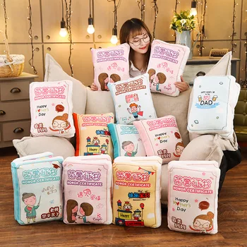 Honorary Certificate Plush Pillow Soft Stuffed Book Shaped Foldable Back Cushion Gift Doll For Mom Dad Lover Baby Teacher
Honorary Certificate Plush Pillow Soft Stuffed Book Shaped Foldable Back Cushion Gift Doll For Mom Dad Lover Baby Teacher