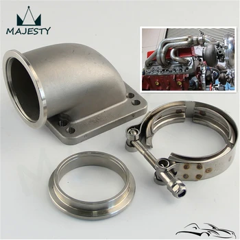 63mm 2.5" Vband 90 Degree Cast Turbo Elbow Adapter Flange Fits For T3 T4 Turbocharger+Clamps
63mm 2.5" Vband 90 Degree Cast Turbo Elbow Adapter Flange Fits For T3 T4 Turbocharger+Clamps
