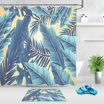 LB Banana Leaf Shower Curtain with Mat Set Extra Long Waterproof Nature Eco-Friendly Bathroom Polyester Fabric For Bathtub Decor
LB Banana Leaf Shower Curtain with Mat Set Extra Long Waterproof Nature Eco-Friendly Bathroom Polyester Fabric For Bathtub Decor