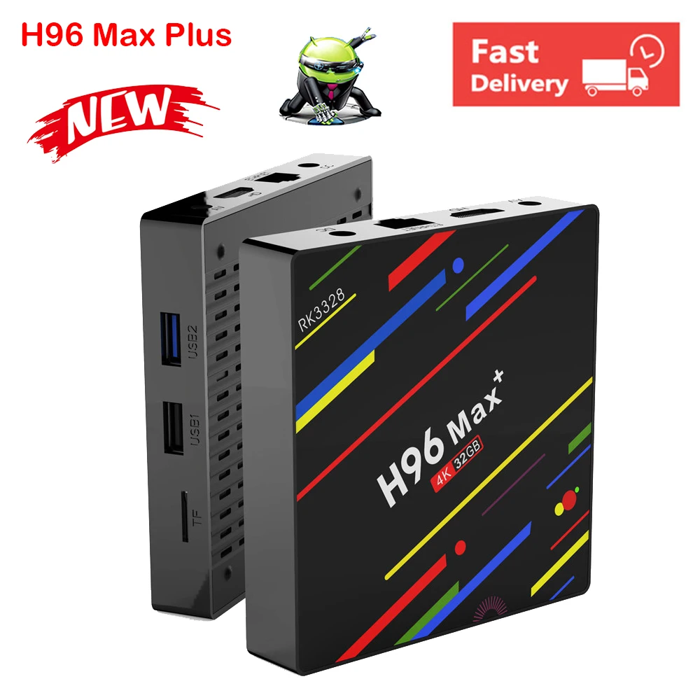 4GB 32GB RAM H96 Max Plus Android 9.0 Smart TV Box Rockchip RK3328 HD 4K H.265 HDR10 USB 3.0 WIFI Smart Media Player Set-top Box
4GB 32GB RAM H96 Max Plus Android 9.0 Smart TV Box Rockchip RK3328 HD 4K H.265 HDR10 USB 3.0 WIFI Smart Media Player Set-top Box