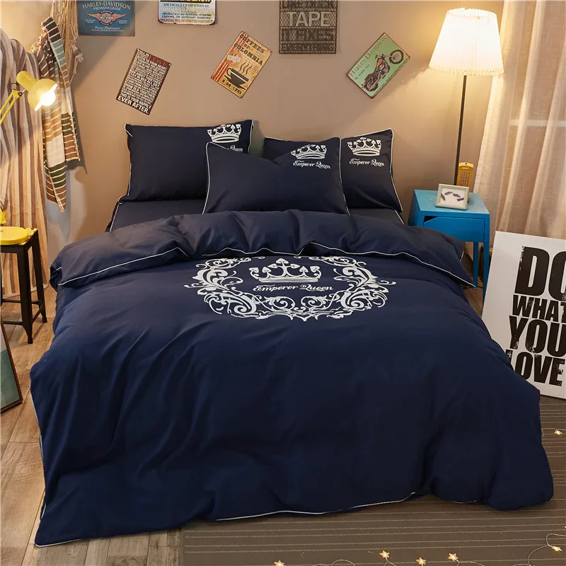 Illucity Percale Brushed Microfiber Crown Nordic Duvet Doona Cover