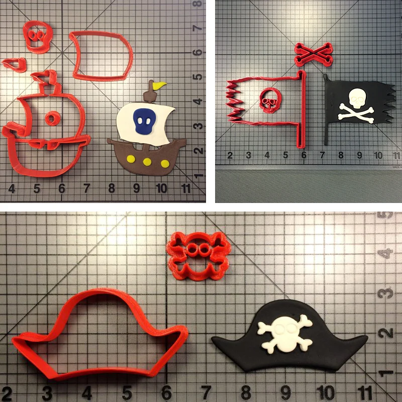 Cartoon Pirate Hat Ship Flag Cutter Custom Made 3D Printed Cookie Cutters set For Birthday Cake Baking Tools Moulds Biscuit
Cartoon Pirate Hat Ship Flag Cutter Custom Made 3D Printed Cookie Cutters set For Birthday Cake Baking Tools Moulds Biscuit