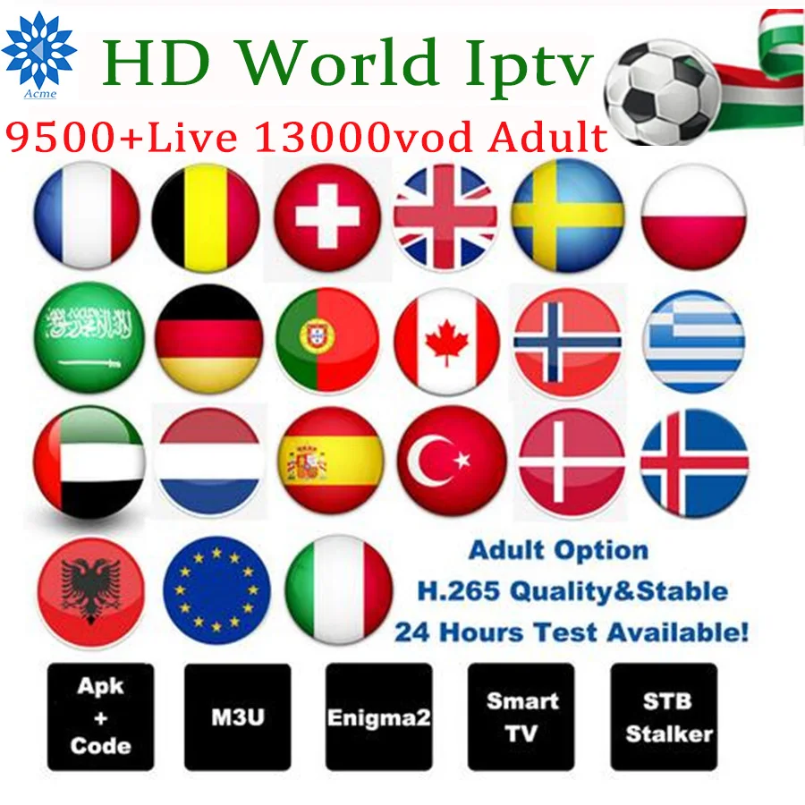 

Italy iptv tv box 1 year subscription portugal UK germany belgium France Spain Netherland Sweden For M3U Enigma 2 Android TV Box