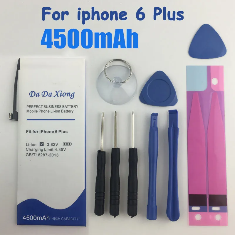 4500mAh Battery for iPhone 6 Plus Battery Replacement for Apple iPhone 6 Plus Battery With Repair Installation Tools as a gift
4500mAh Battery for iPhone 6 Plus Battery Replacement for Apple iPhone 6 Plus Battery With Repair Installation Tools as a gift