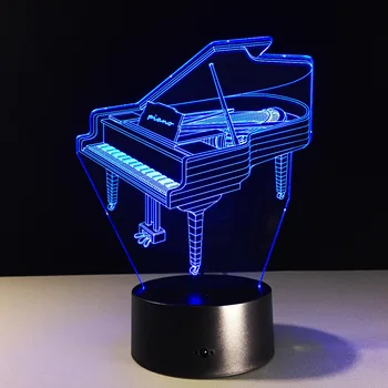 Piano 3D lights 7 color touch creative LED visual lights gifts small table lamp night light 314
Piano 3D lights 7 color touch creative LED visual lights gifts small table lamp night light 314