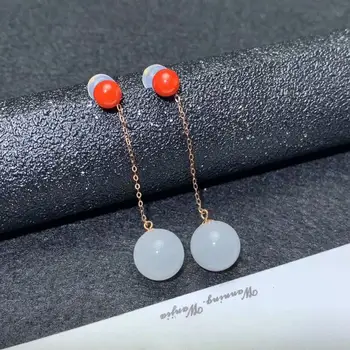 SHILOVEM 18k yellow gold Natural White Jasper earrings classic fine Jewelry women wedding new wholesale gift myme551010991hby
SHILOVEM 18k yellow gold Natural White Jasper earrings classic fine Jewelry women wedding new wholesale gift myme551010991hby