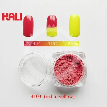 thermochromic powder,double color change by temperature,temperature sensitive pigment,color:red to yellow,active temperature:31C
thermochromic powder,double color change by temperature,temperature sensitive pigment,color:red to yellow,active temperature:31C