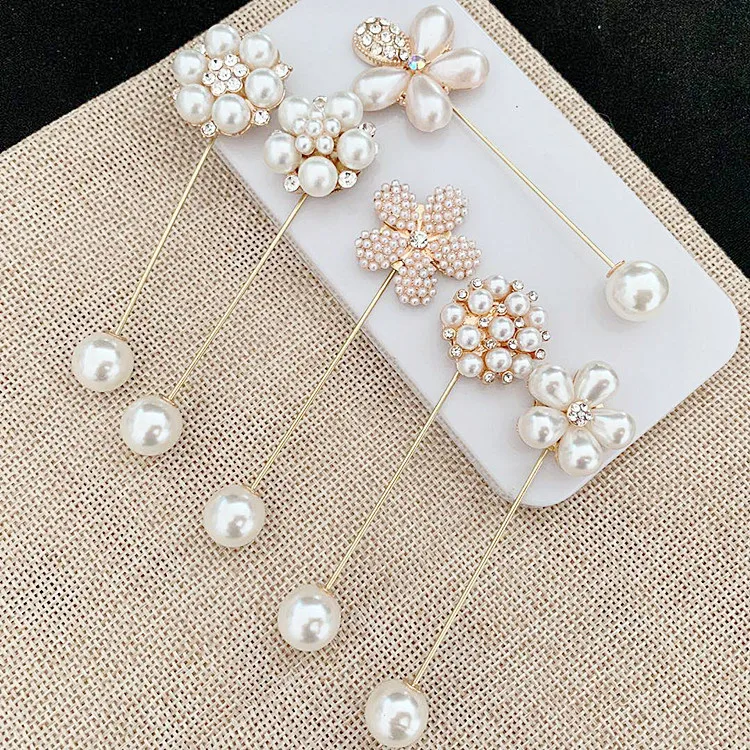 Flower Pearl Crystal Rhinestone Brooches Pins Long Needle Sweater Coat Cardigan Fixed Clothing Accessories DIY Jewelry Findings
Flower Pearl Crystal Rhinestone Brooches Pins Long Needle Sweater Coat Cardigan Fixed Clothing Accessories DIY Jewelry Findings