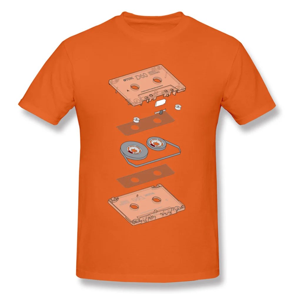 Cassette Explosion Top T-shirts Company Short Sleeve Family Cotton Fabric Round Neck Youth Tops & Tees Casual Tshirts Mother Day Cassette Explosion orange