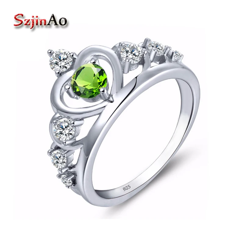 Szjinao Fashion Gothic Crown Rings Vintage Style 925 Sterling Silver High Quality Ring With Peridot Stone Women Wedding Ring
Szjinao Fashion Gothic Crown Rings Vintage Style 925 Sterling Silver High Quality Ring With Peridot Stone Women Wedding Ring