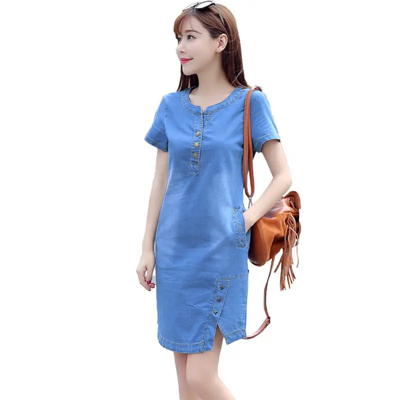 Korean Denim dresses for women 2019 New Summer Casual Jeans Dress With button Pocket Sexy Denim Mini Dress Plus size 3XL
Korean Denim dresses for women 2019 New Summer Casual Jeans Dress With button Pocket Sexy Denim Mini Dress Plus size 3XL