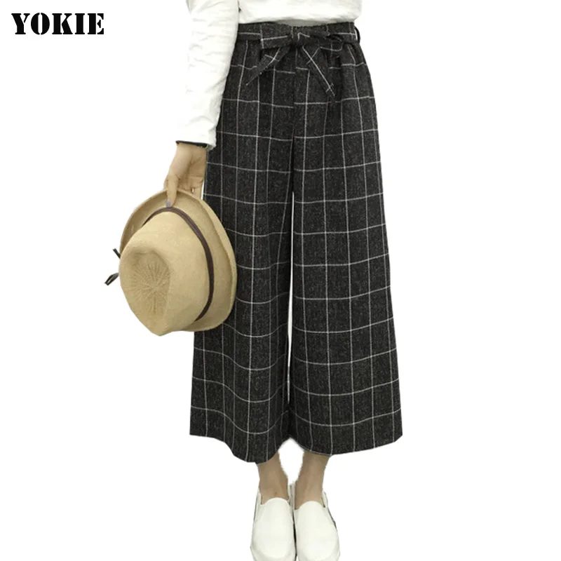 Summer style Women wide leg pants Plaid Linen cotton High elastic Waist ankle length loose women trousers casual Plus size
Summer style Women wide leg pants Plaid Linen cotton High elastic Waist ankle length loose women trousers casual Plus size