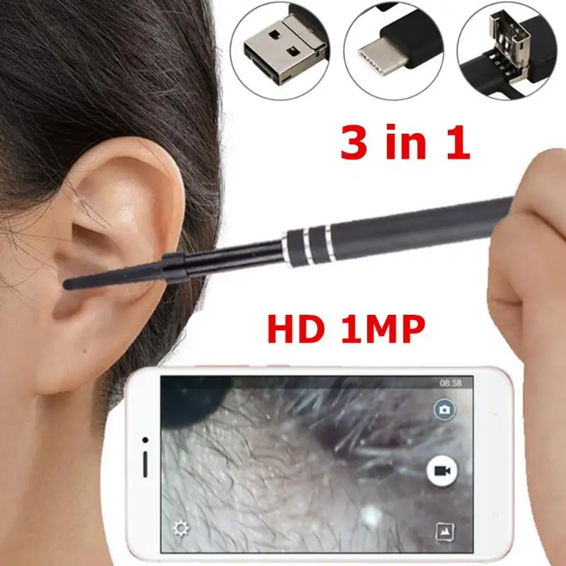 3 in 1 Ear Endoscope HD Visual Ear Spoon Multifunctional Earpick With Ear Health Care Cleaning Tool Universal for PC Smartphone
3 in 1 Ear Endoscope HD Visual Ear Spoon Multifunctional Earpick With Ear Health Care Cleaning Tool Universal for PC Smartphone