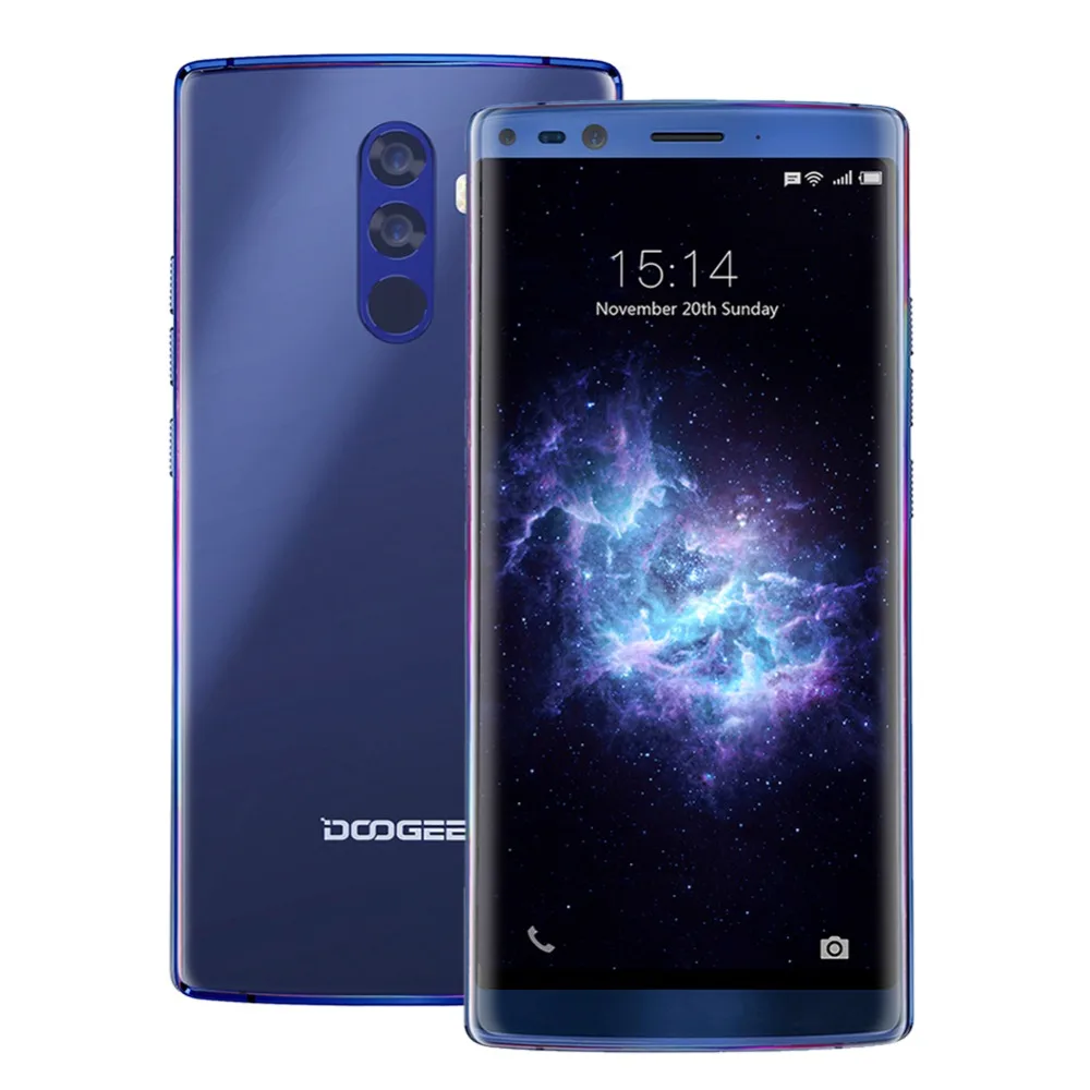 

Doogee Mix 2 5.99" FHD 18:9 Display Mobile Phone Andorid 7.1 6GB+128GB P25 Octa Core 16MP+13MP Quad Cameras Face ID Smartphone