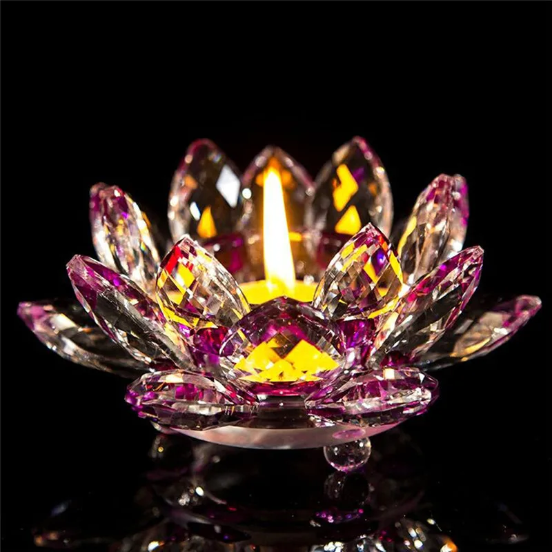 2018 7 Colors Crystal Glass Lotus Flower Candle Tea Light Holder Buddhist Candlestick beautiful home Decor Collection #0523
2018 7 Colors Crystal Glass Lotus Flower Candle Tea Light Holder Buddhist Candlestick beautiful home Decor Collection #0523
