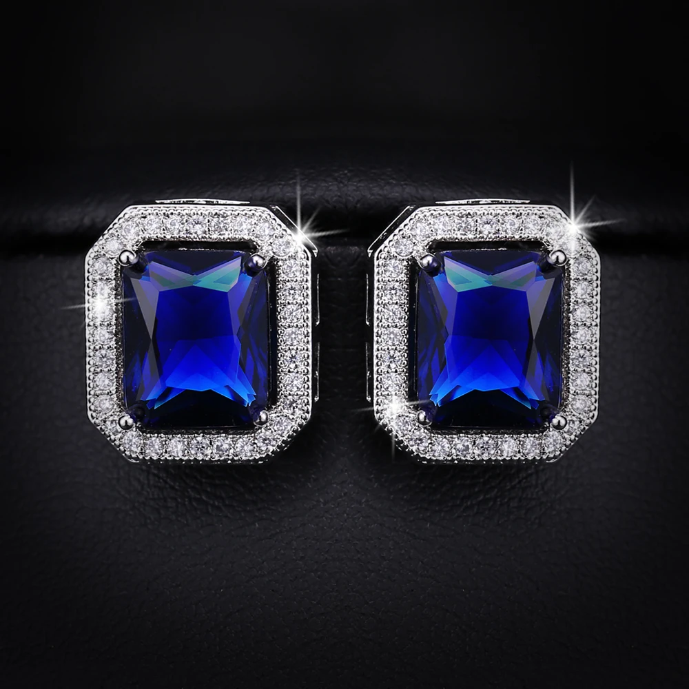 Julies Vintage Temperament Big stud Square CZ Crystal Stud Earrings Women Red/Blue/green Zirconia Brincos Ear bijoux jj
Julies Vintage Temperament Big stud Square CZ Crystal Stud Earrings Women Red/Blue/green Zirconia Brincos Ear bijoux jj