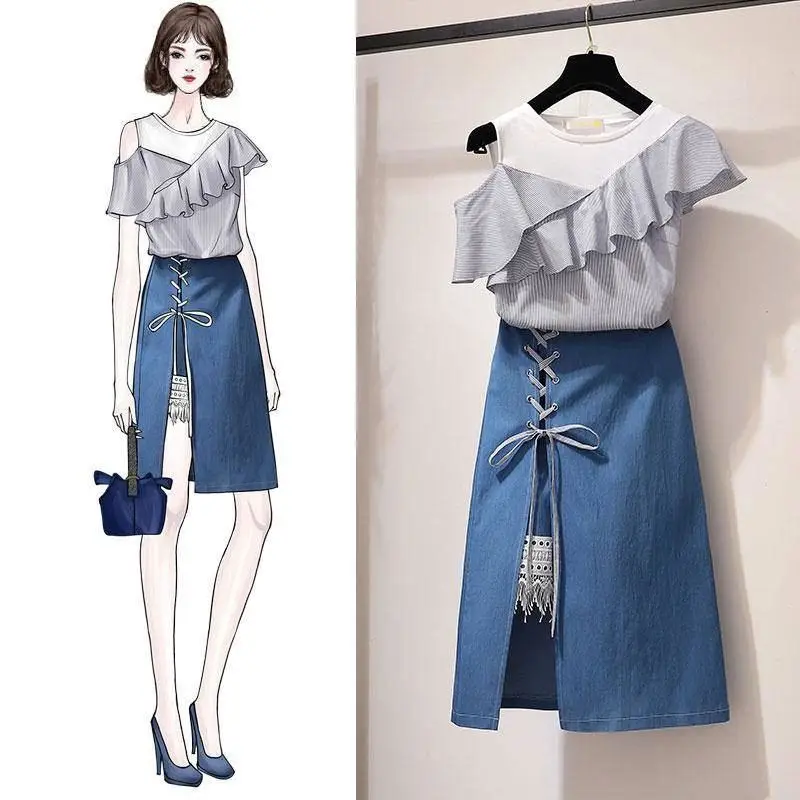 2019 New Summer Elegant Women Sweet Sets Girls Stripe Ruffles Shirts + Split Skirts Suits Female Vintage Two Piece Outfits X38
2019 New Summer Elegant Women Sweet Sets Girls Stripe Ruffles Shirts + Split Skirts Suits Female Vintage Two Piece Outfits X38