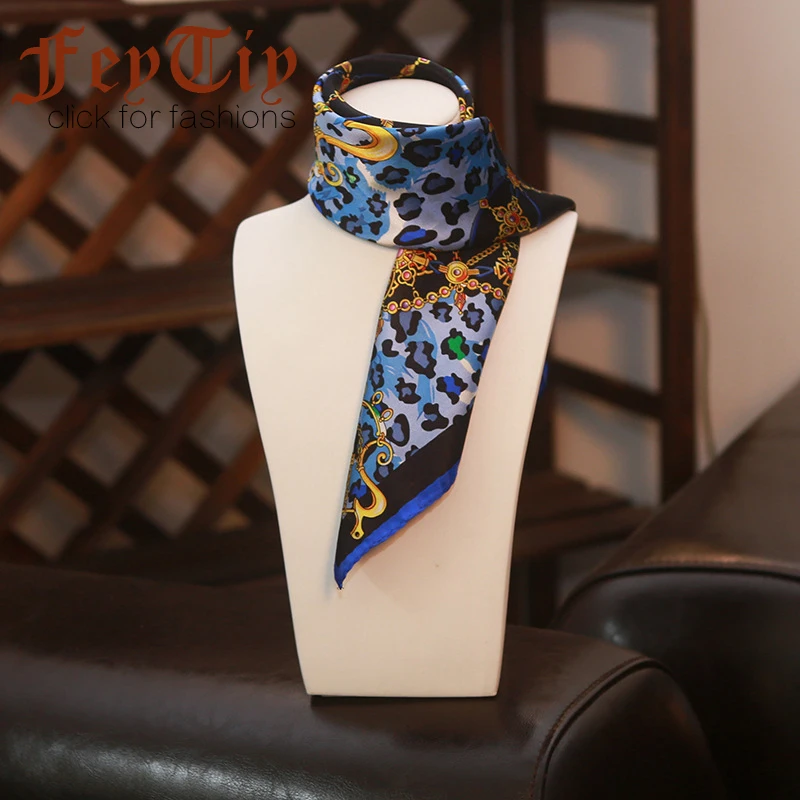 Blue Leopard Neckerchief 100% Silk Scarf Women Fashion Chain Printed Bandana Luxury Brand Scarves Foulard Square Wraps 53x53cm
Blue Leopard Neckerchief 100% Silk Scarf Women Fashion Chain Printed Bandana Luxury Brand Scarves Foulard Square Wraps 53x53cm