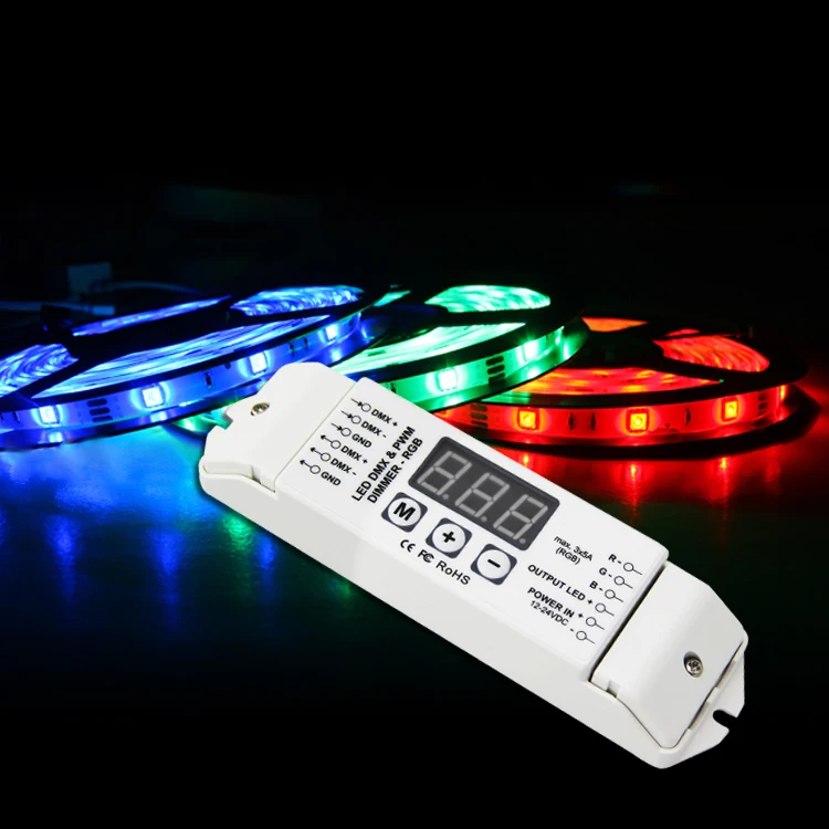 BC-833 DC12V - 24V DMX LED decoder 3CH output DMX512 1990 Dimmer Controller Screen Display For SMD 5050 RGB LED Strip Light tape
BC-833 DC12V - 24V DMX LED decoder 3CH output DMX512 1990 Dimmer Controller Screen Display For SMD 5050 RGB LED Strip Light tape