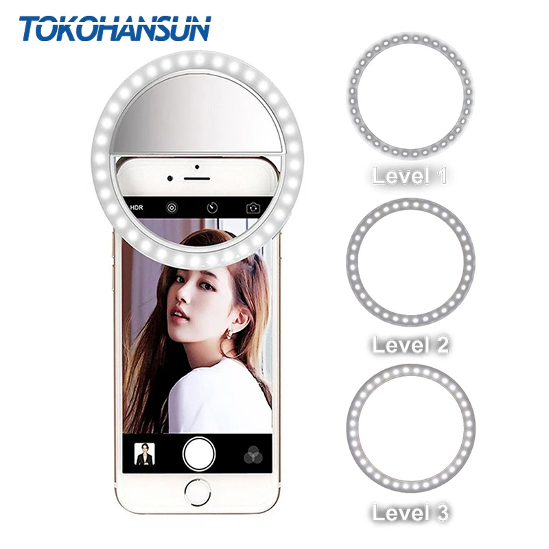 TOKOHANSUN Ring Selfie Light LED Photographic Lighting with USB Charge Ringlight Led Ring for IPhone 7 8 X Xiaomi for Phone lens
TOKOHANSUN Ring Selfie Light LED Photographic Lighting with USB Charge Ringlight Led Ring for IPhone 7 8 X Xiaomi for Phone lens