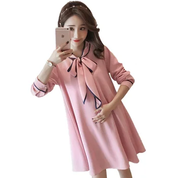 Cotton Maternity Dress with Bow 2019 Autumn Fashion Long Sleeve Clothes for Pregnant Women Pregnancy Clothing Loose Plus Size
Cotton Maternity Dress with Bow 2019 Autumn Fashion Long Sleeve Clothes for Pregnant Women Pregnancy Clothing Loose Plus Size