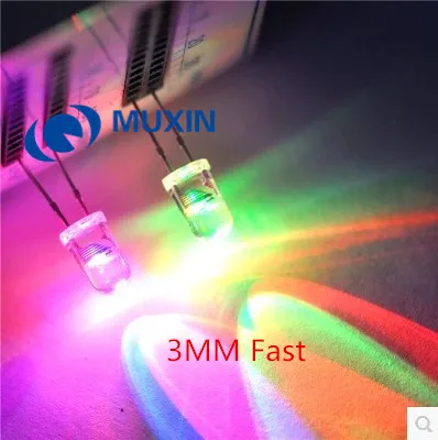50pcs 3mm RGB Fast Flashing Led 3 mm Tricolor Round Water Clear 20mA DC 3V LED Light Emitting Diode Multicolor Flicker
50pcs 3mm RGB Fast Flashing Led 3 mm Tricolor Round Water Clear 20mA DC 3V LED Light Emitting Diode Multicolor Flicker