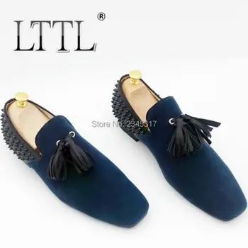Navy Blue Corduroy Men Loafers Hot Fashion Tassel Mens Dress Shoes Luxury Patchwork Men Rivets Shoes Slip On Prom Shoes
Navy Blue Corduroy Men Loafers Hot Fashion Tassel Mens Dress Shoes Luxury Patchwork Men Rivets Shoes Slip On Prom Shoes