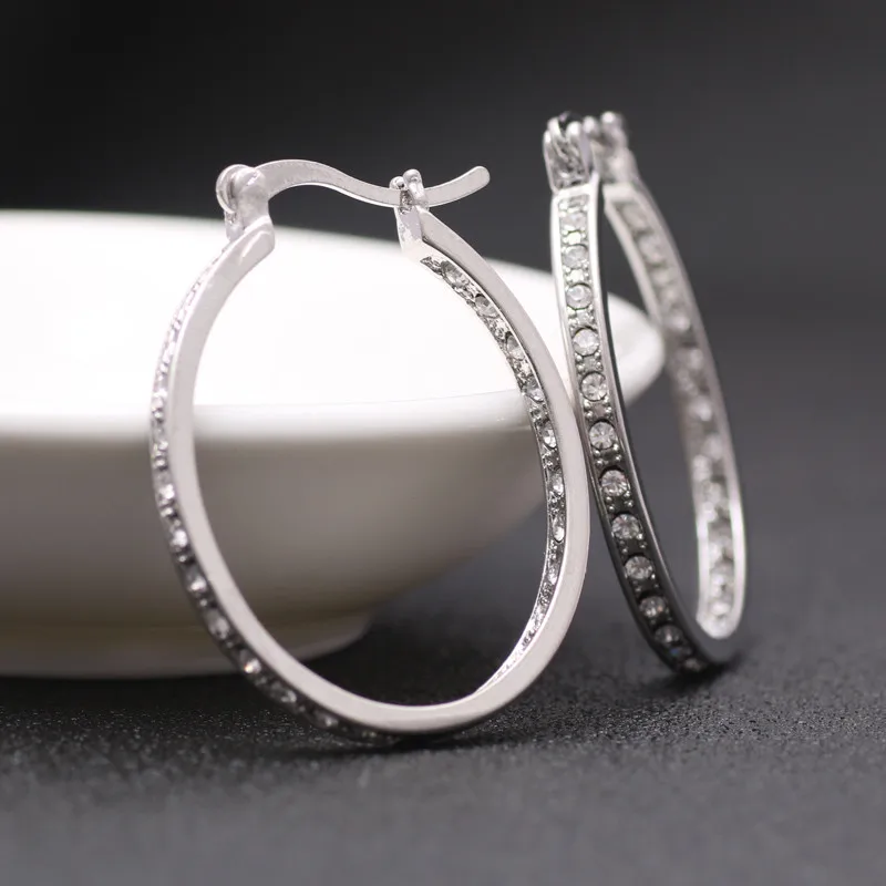 Luxury Gold Hoop Earings Fashion Round Shining Rhinestone Crystal Zircon Big Earrings For Women Jewelry Wedding Accessories
Luxury Gold Hoop Earings Fashion Round Shining Rhinestone Crystal Zircon Big Earrings For Women Jewelry Wedding Accessories