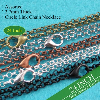 500 pcs - 24 inch Rolo Chain Necklace, 60cm Metal Chains, 24'' Circle Link Chain Necklace - Silver, Bronze, Copper, Black...
500 pcs - 24 inch Rolo Chain Necklace, 60cm Metal Chains, 24'' Circle Link Chain Necklace - Silver, Bronze, Copper, Black...