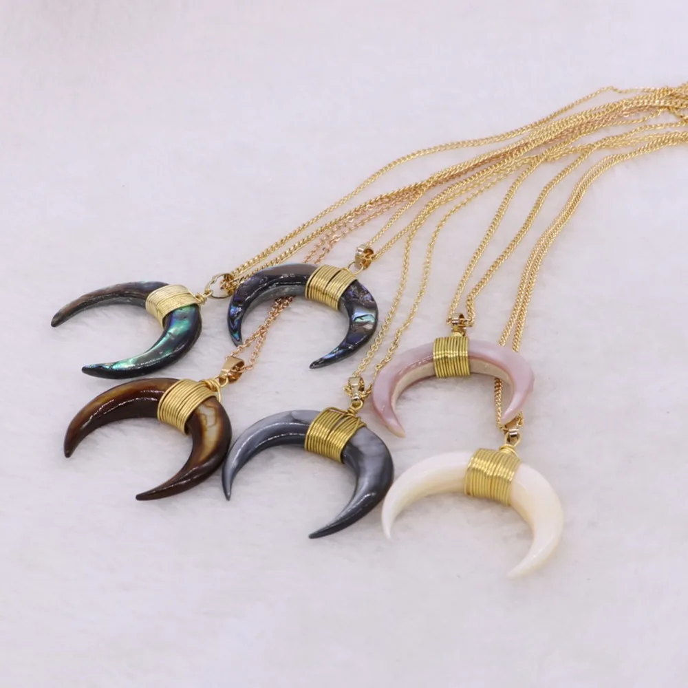 Fashion Druzy Pendants Necklace Simple style necklace Shell stone moon shape pendant necklace gift for women gem necklace 2242 
Fashion Druzy Pendants Necklace Simple style necklace Shell stone moon shape pendant necklace gift for women gem necklace 2242