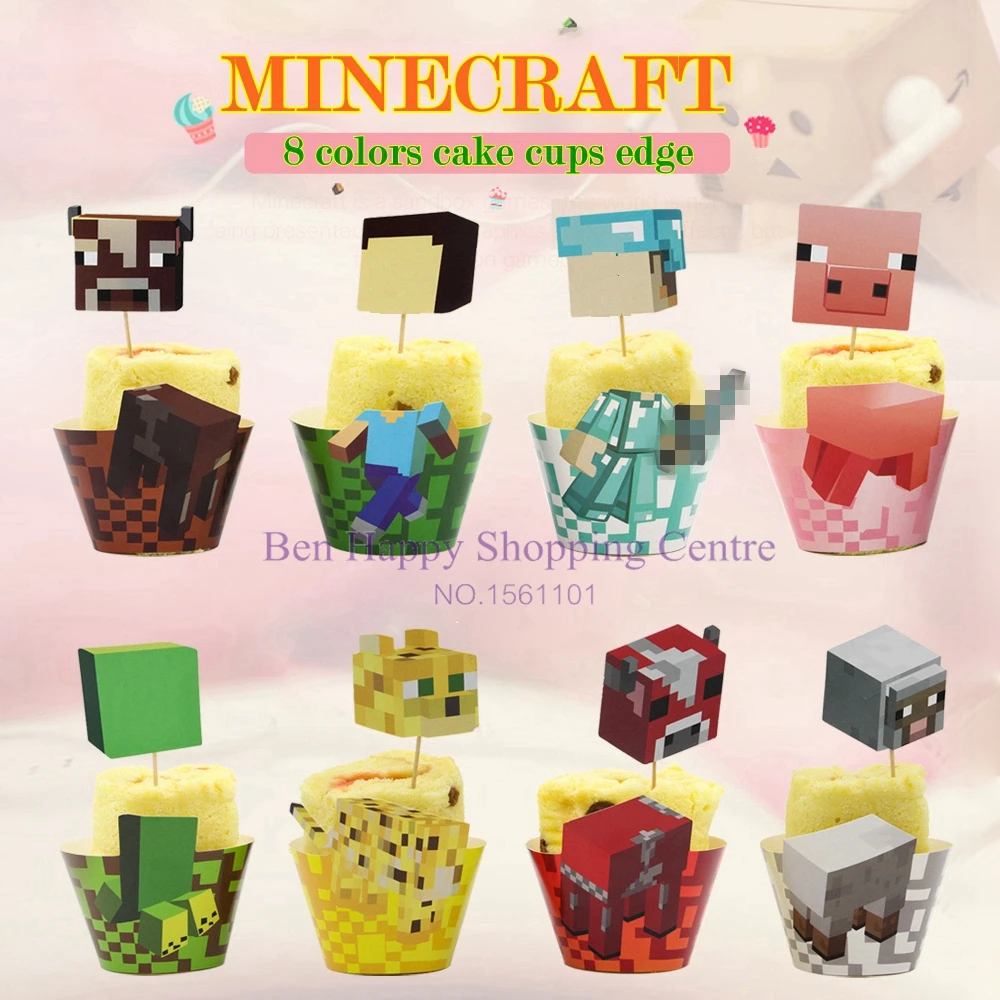 Newest 48 sets/lot 8Colors Minecraft Creeper Cake Cup Edge Model Steve Party Food Wrappers And Toppers Birthday Party Decoration
Newest 48 sets/lot 8Colors Minecraft Creeper Cake Cup Edge Model Steve Party Food Wrappers And Toppers Birthday Party Decoration